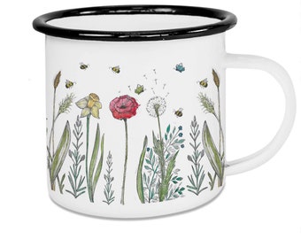 Enamel cup flower meadow