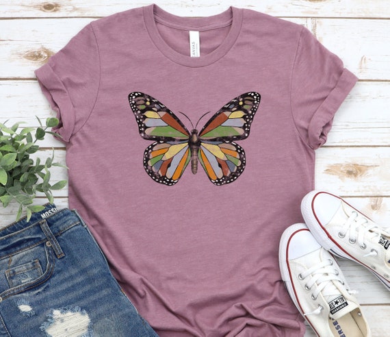 Camisa de mariposa vintage camisa de mariposa para mujeres