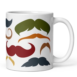 MUSTACHE MUG Colors, Valentines Gift for Him, Valentine&#39;s Day Wedding, Mustaches Funny Coffee Mug, Friends Groomsmen gifts, Groomsman Groom