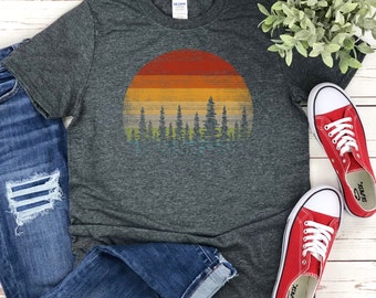 Forest Sunset Shirt, Forest Shirt, Wilderness Shirt, Wilderness Adventure Shirt, Graphic Tee, Hiking Shirt, Outdoor Shirts, Mountain Shirt