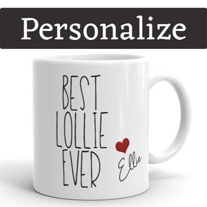 Best Lollie Ever Personalized MUG v2P, Grandma Gift Idea, pregnancy reveal, baby announcement, personal grandmother gifts, lolly lolli