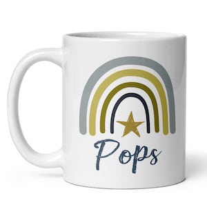 Pops Mug, Grandpa MUG, Rainbow Grandpa Mug, Grandpa Gift Idea, pregnancy reveal, baby announcement, new grandparents, Pop