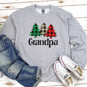 Grandpa Sweatshirt, Grandpa Christmas Sweatshirt, Christmas Trees,Pregnancy Reveal, Pregnancy Announcement, Grandpa Shirt, Father&#39;s Day Gift