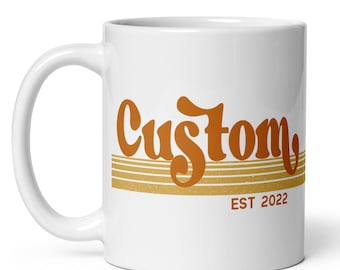 Custom est MUG Retro vYO, Custom Grandpa Mug, Custom Grandma Mug, Pregnancy Announcement, Baby Announcement, Pregnancy Reveal, Custom mug