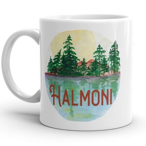 Halmoni MUG, Grandma Mountains Trees Mug, Korean Grandma Gift Idea, Best Halmoni, pregnancy reveal, baby announcement, watercolor mug