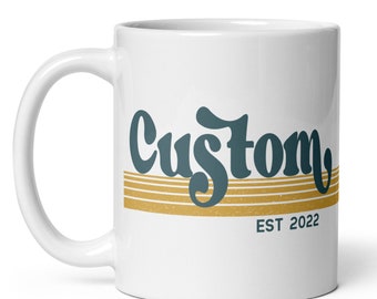 Custom est MUG Retro vYB, Custom Grandpa Mug, Custom Grandma Mug, Pregnancy Announcement, Baby Announcement, Pregnancy Reveal, Custom mug