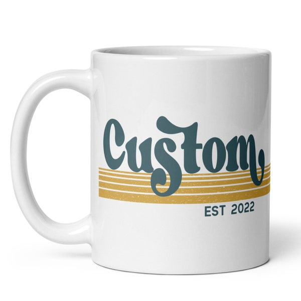 Custom est MUG Retro vYB, Custom Grandpa Mug, Custom Grandma Mug, Pregnancy Announcement, Baby Announcement, Pregnancy Reveal, Custom mug