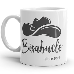 Bisabuelo since 2023 MUG, Great Grandpa Mug, Bisabuelo Cowboy Hat Mug, Bisabuelo gift Pregnancy reveal, Baby announcement Great Grandpa gift