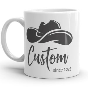 Custom since 2023 MUG, Grandpa Cowboy Hat Mug, Grandpa gift, Choose Year, Grandpa mug, pregnancy reveal, baby announcement, fathers day