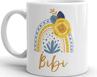 Bibi Rainbow MUG vRB, Swahili Grandma Gift Idea, Mejor, revelación de embarazo, anuncio de bebé, tazas de café, nuevos regalos de la abuela