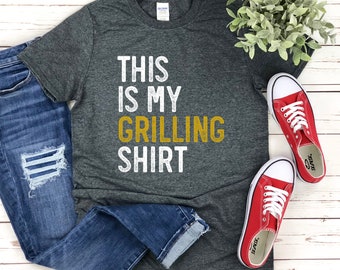 Grillen SHIRT, Vaderdag cadeau, Unisex Dark Heather Gray, Cadeau voor hem of haar, barbecue bbq grill, grappige vader shirt, broer echtgenoot geschenken