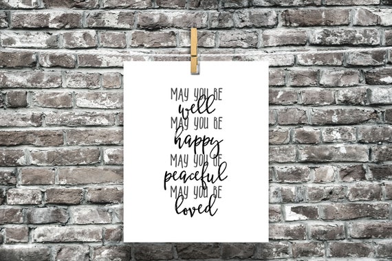 Loving Kindness Meditation Printable Wall Art 8x10 Portrait Etsy
