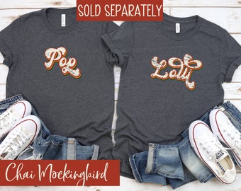 Lolli and Pop Shirts, Matching Grandma and Grandpa Shirts for Couples, Fun Pregnancy Reveal gift, Pregnancy Announcement, Lolly and Pops