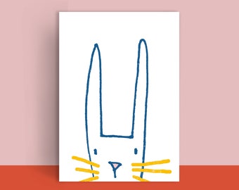 Postcard "Long Ear" | Card Rabbit | Greeting card | Children | Children's birthday | Congratulations | Birthday card Baby | Animal card