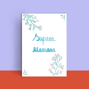 Postcard "Supaaa Mamaaa" | Super Mom | Mother's Day | Mother's Day Gift | best mom | Lettering | Floral