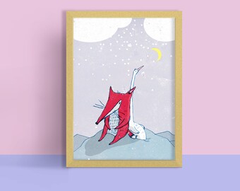 Poster Children's Room | Fox and goose in the snow