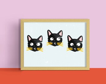 Poster Children's Room | Three funny cats