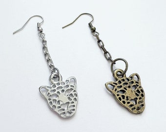 Pendientes de cabeza de jaguar / Amante de los animales Vida silvestre Naturaleza salvaje Gato grande Tigre Leppard Poderoso Feroz Feral