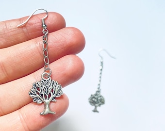 Pendientes colgantes Árbol de la Vida de Plata / Joyería para amantes de la naturaleza