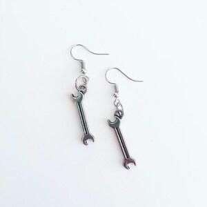 Wrench Earrings Tool Box DIY Hardware Construction Work Steampunk Mechanic Handywoman Handyman Gear