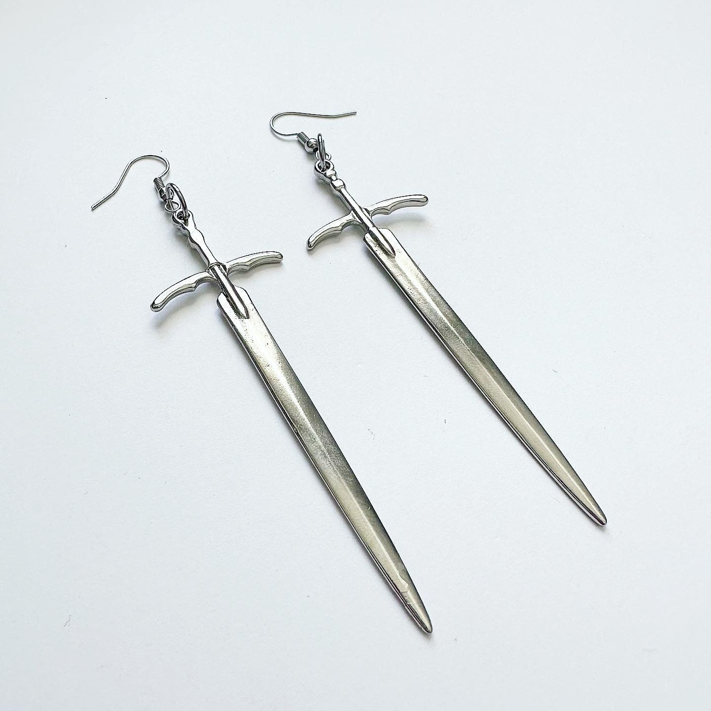 Orecchini Pendenti A Spada Gotica In Argento | Gioielli Punk A Forma Di Coltello Per Donne, Regalo Originale