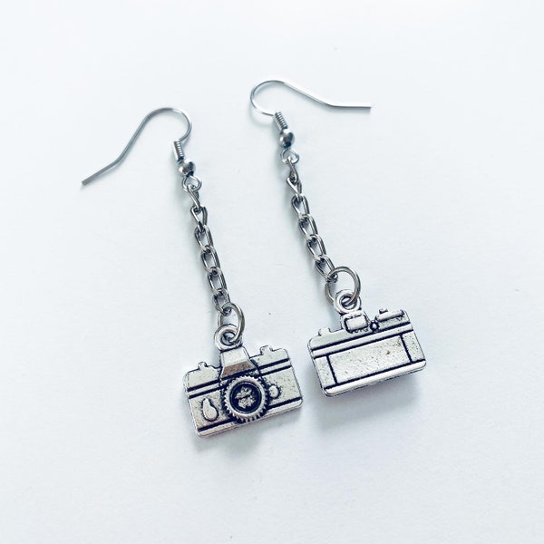 Photography Camera Earrings Fun Photo Alt Canon Nikon Photographer Gift for Graduation Student Artist Portrait Journalist Video Film Movie