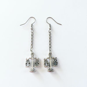 Justice Scale Libra Earrings Astros Astrology Zodiac Lawyer Judge Law Attorney Student