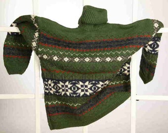 Handgestrickter dicker Winter-Pullover in M (Damen) bzw. L (Herren)