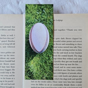 Rugby Ball Bookmark: Double Sided Recycled Paper Sports Gift