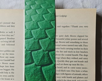 Green Dragon Scale Bookmark, Eco-Friendly, Fantasy Gift