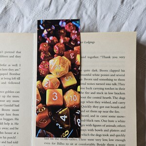 Marcapáginas de dados poliédricos, ecológico, de doble cara