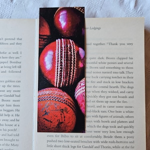 Cricket Balls Bookmark: Double Sided, Recycled Paper, Sport Gift