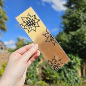 Sunflower Doodle Bookmark, Handmade, Laminated