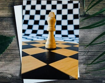 A5 King Chess Piece Art Print (White)
