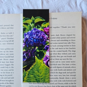 Hydrangea Bookmark: Floral Cottage Garden Stationery, Laminated
