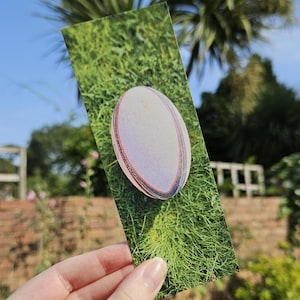 Marcapáginas de pelota de rugby, doble cara, ecológico