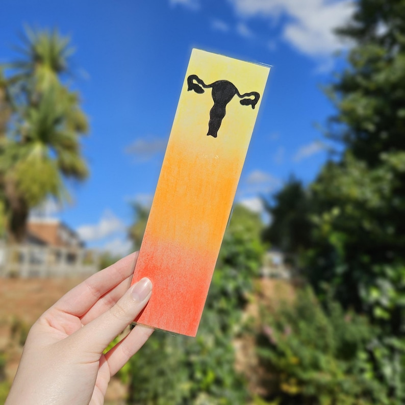 Internal Reproductive Organ (Orange & Yellow) Bookmark, Handmade, Laminated image 1