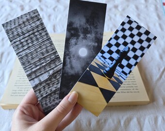 Dark Academia Set of 3 Bookmarks, Sustainably Printed, Recycled Card Stock