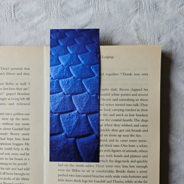 Blue Dragon Scale Double Sided Bookmark (Saphira, Eragon)