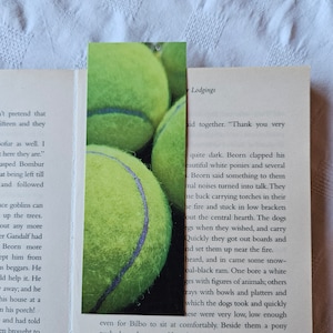 Marcapáginas de pelotas de tenis (de cerca, ecológico, de doble cara, ideal para regalar en tenis) Regalo para un club de lectura