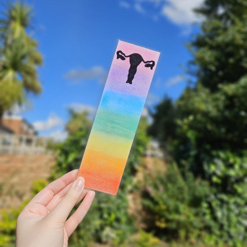 Internal Reproductive Organ (Rainbow) Bookmark, Handmade, Laminated image 1
