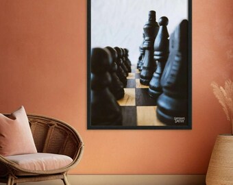 Chess Board Opening Fine Art Print (Black Pieces)