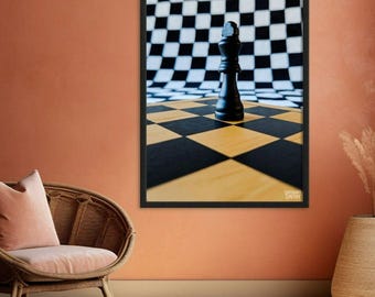 King Chess Piece (Black) Fine Art Print
