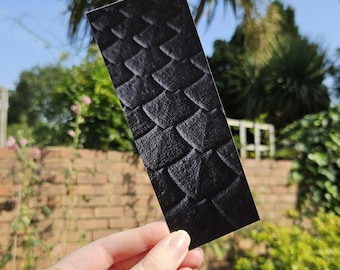 Dragon Scale (Black) Bookmark, Eco-Friendly, Fantasy Gift
