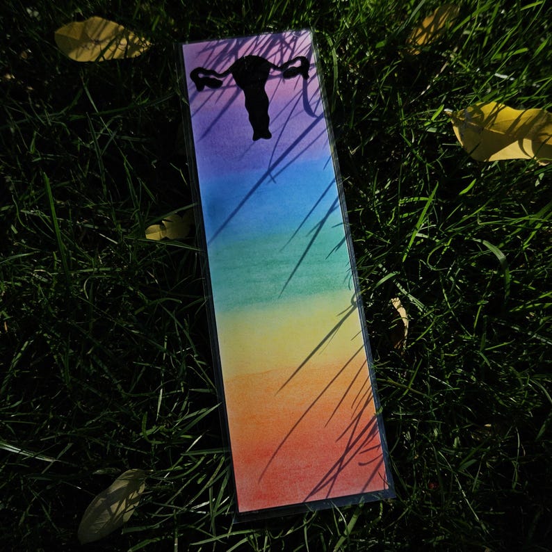 Internal Reproductive Organ (Rainbow) Bookmark, Handmade, Laminated image 7