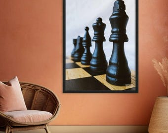 Black Chess Pieces Fine Art Print