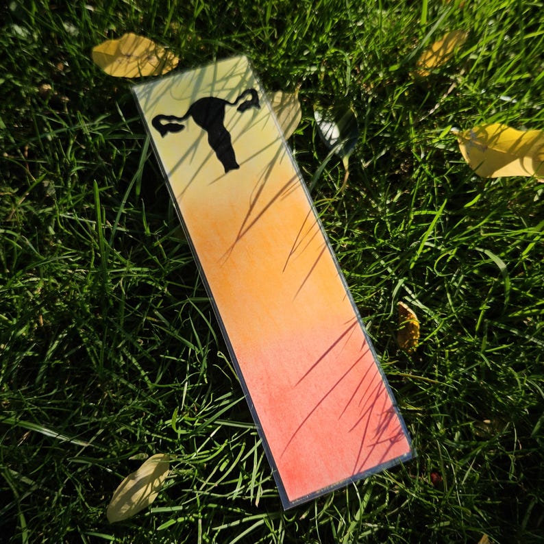 Internal Reproductive Organ (Orange & Yellow) Bookmark, Handmade, Laminated image 7
