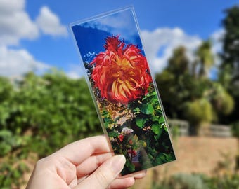 Dahlia Flower Bookmark, Handmade, Laminated