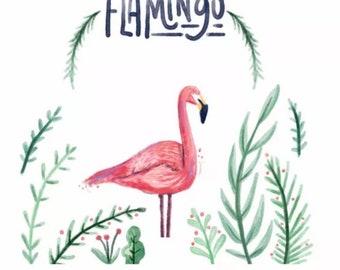 Flamingo appliqué iron-on transfer plotter