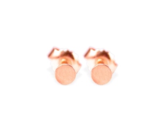 Ohrringe: Stecker Kreis mini - 750 Rotgold matt